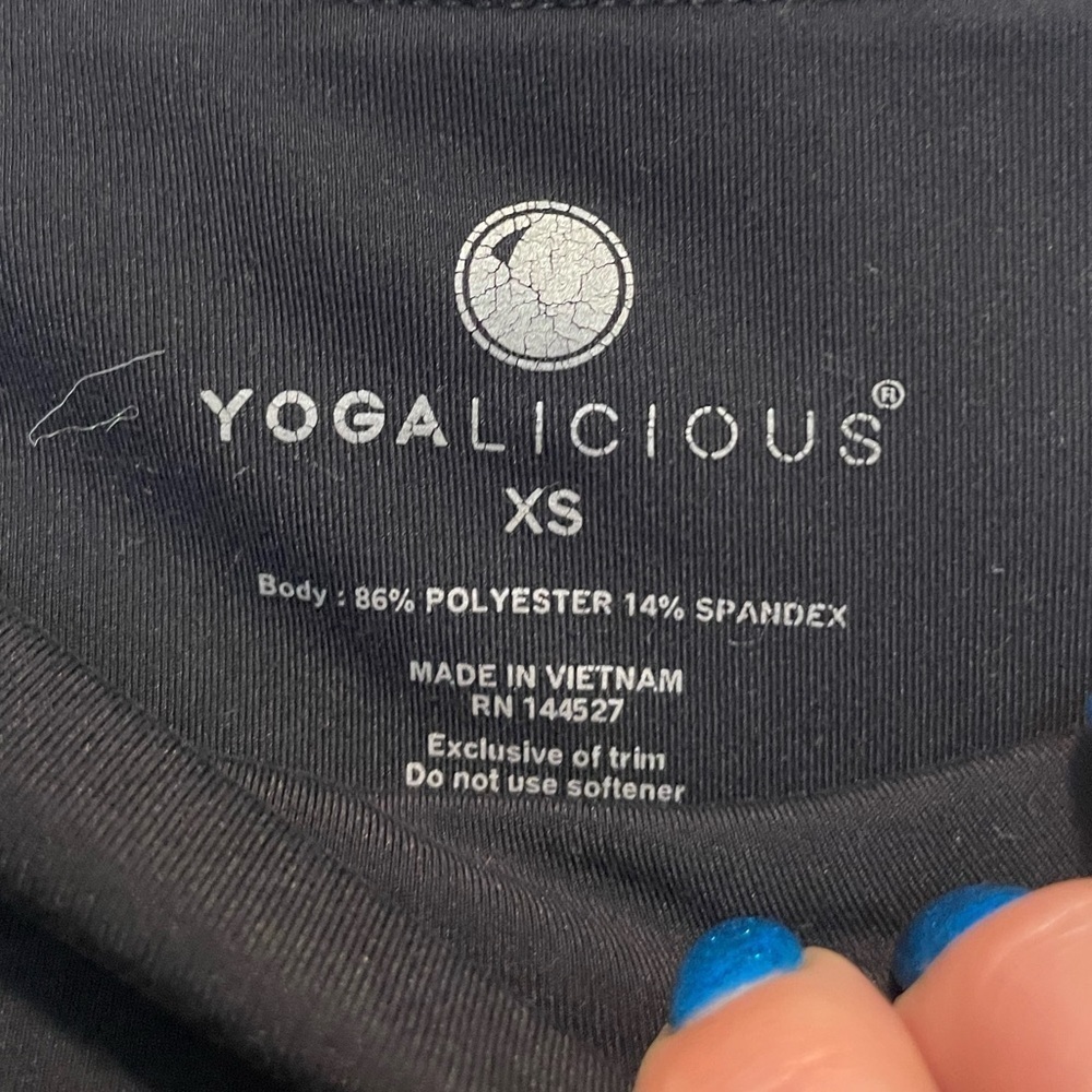 YOGALICIOUS Black Leggings Women Size XS Athletic Workout Gym Casual Yoga Active - Picture 6 of 7